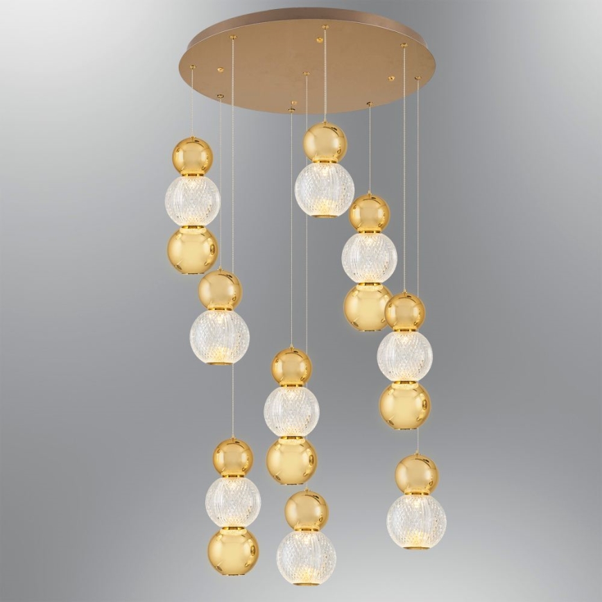 LED-kroonluchter aan kabel CREMONA LED/51W/230V 3000K goudkleurig