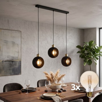 LED-kroonluchter aan kabel CUBUS 3xE27/60W/230V