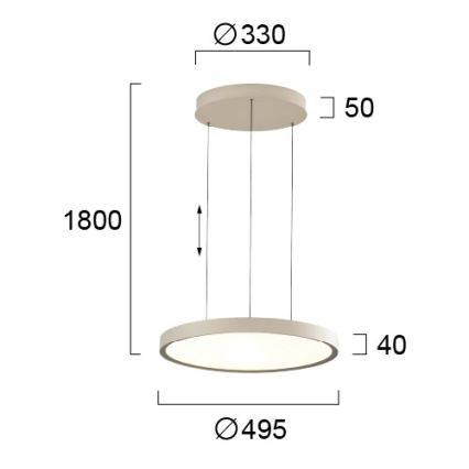 LED-kroonluchter aan kabel DENVER LED/76W/230V beige