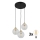 LED-kroonluchter aan kabel DEVON 3xE27/15W/230V zwart/helder