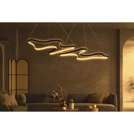 LED kroonluchter aan kabel DUPLE ARTISAN LED/80W/230V 4000K zwart