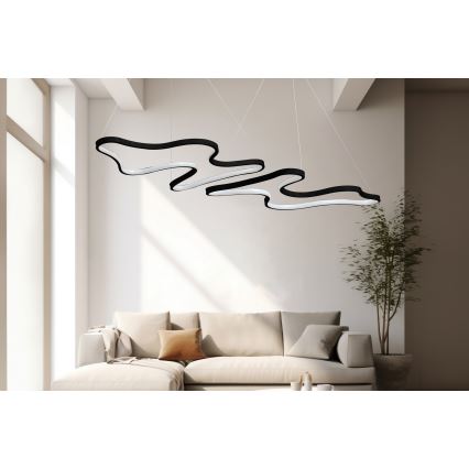 LED kroonluchter aan kabel DUPLE ARTISAN LED/80W/230V 4000K zwart