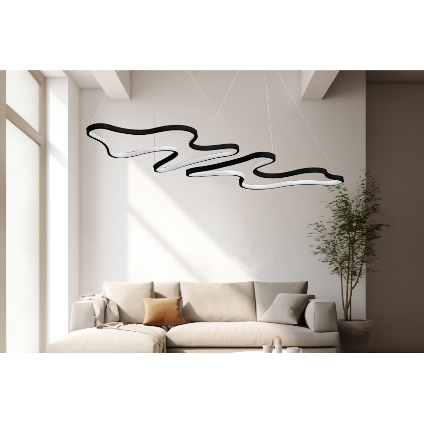 LED kroonluchter aan kabel DUPLE ARTISAN LED/80W/230V 4000K zwart