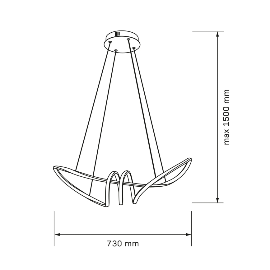 LED-kroonluchter aan kabel FLAVIA LED/44W/230V zwart