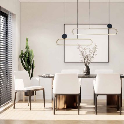 LED-kroonluchter aan kabel FLORENTYNA LED/48W/230V 4000K goud/zwart