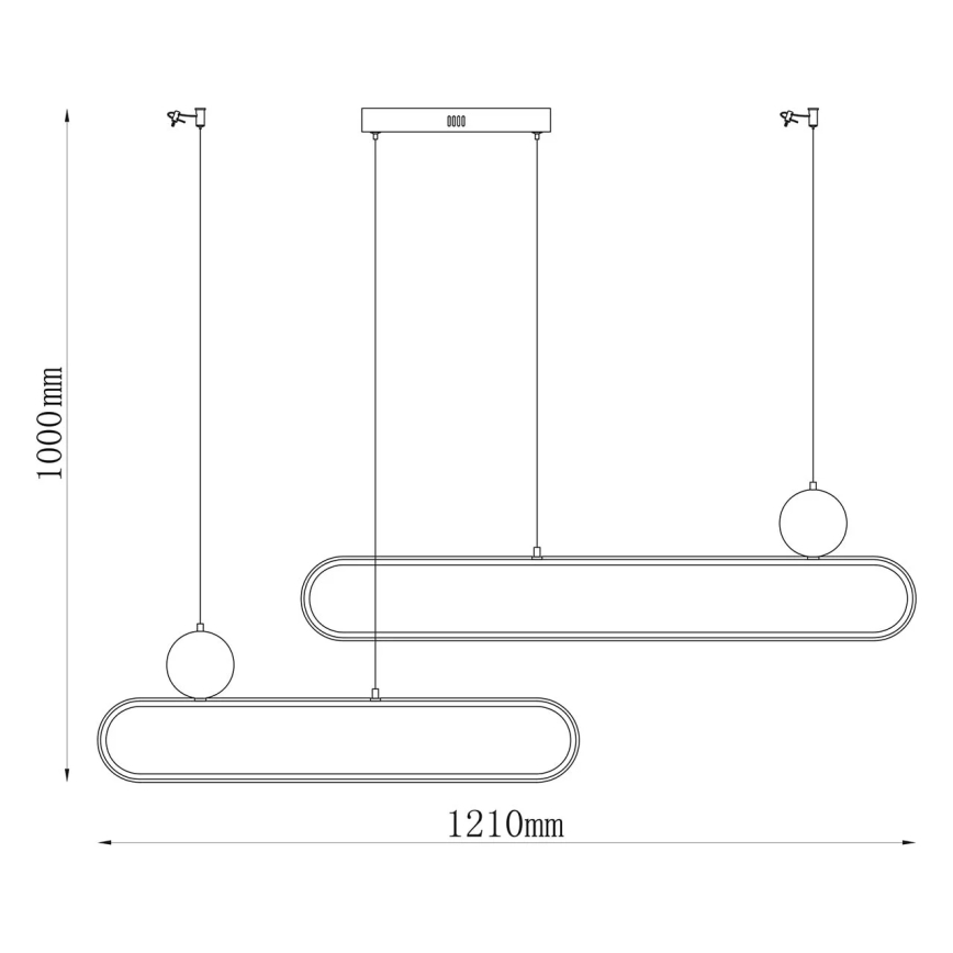 LED-kroonluchter aan kabel FLORENTYNA LED/48W/230V 4000K goud/zwart