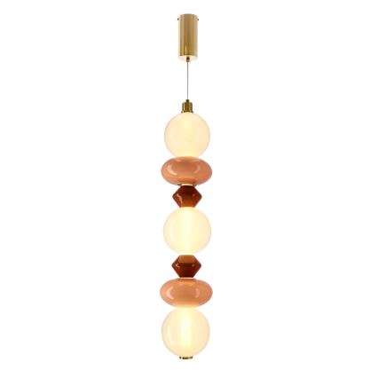 LED kroonluchter aan kabel FLORES LED/20W/230V goud/oranje/bruin