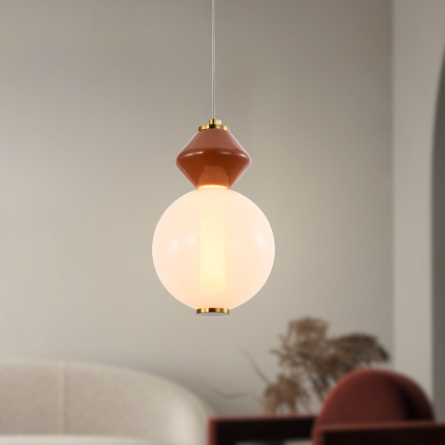 LED-kroonluchter aan kabel FLORES LED/7W/230V goud/bruin