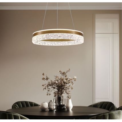 LED-kroonluchter aan kabel FROZI LED/32W/230V Ø 50 cm goudkleurig