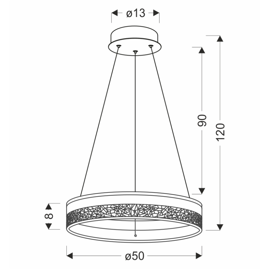 LED-kroonluchter aan kabel FROZI LED/32W/230V Ø 50 cm goudkleurig