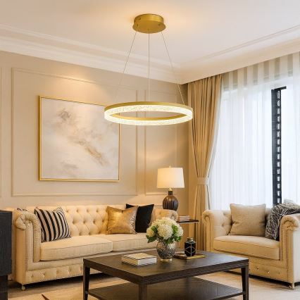 LED-kroonluchter aan kabel GALA LED/25W/230V Ø 50 cm goudkleurig