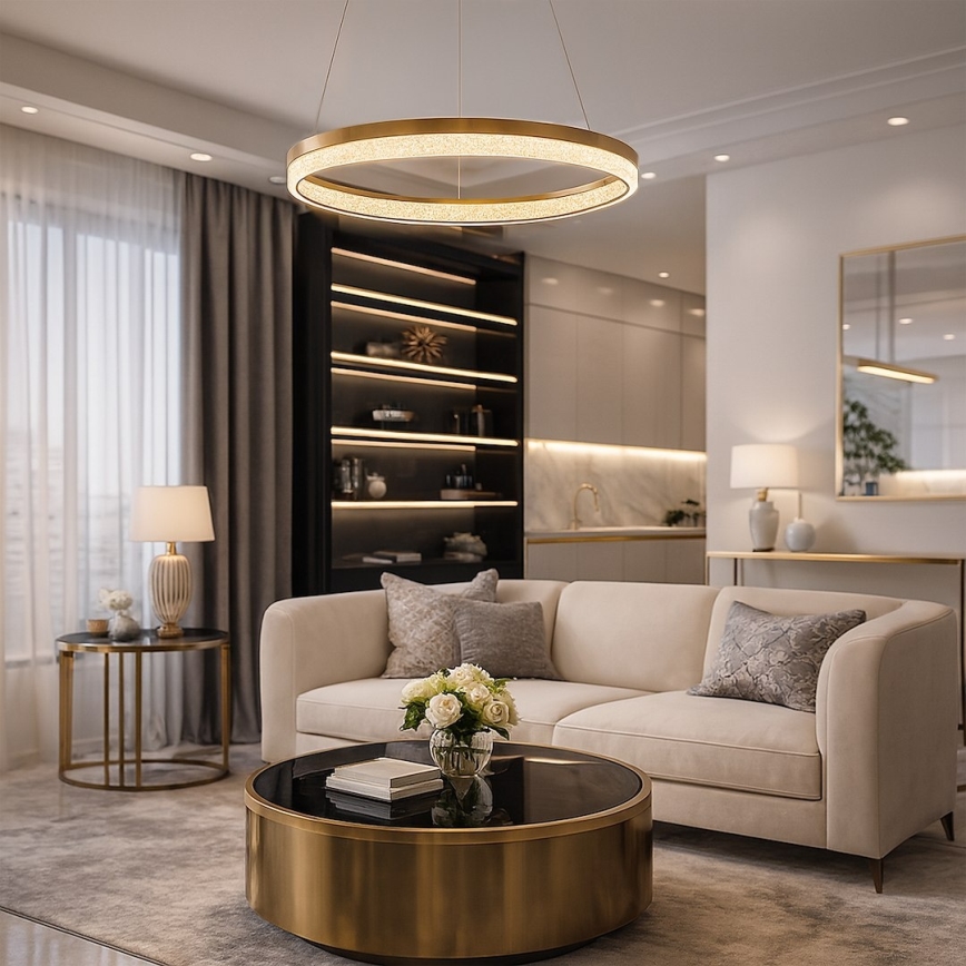 LED-kroonluchter aan kabel GALA LED/25W/230V Ø 50 cm goudkleurig