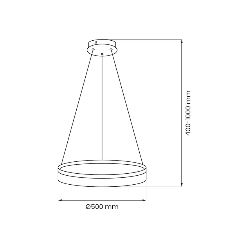 LED-kroonluchter aan kabel GALA LED/25W/230V Ø 50 cm goudkleurig