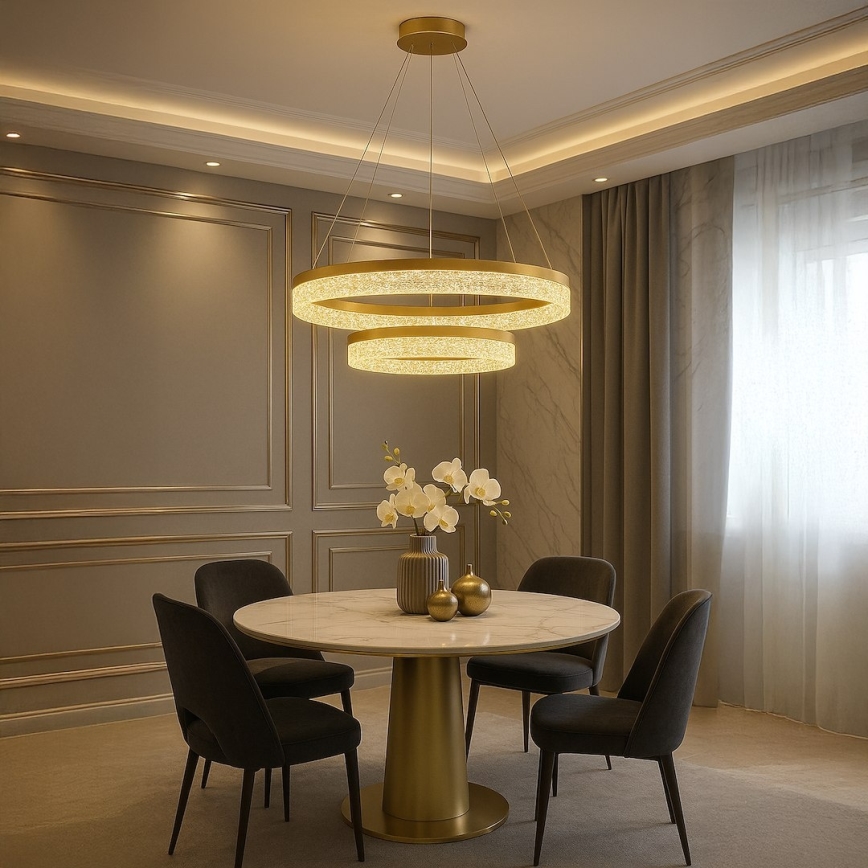 LED-kroonluchter aan kabel GALA LED/54W/230V Ø 60 cm goud