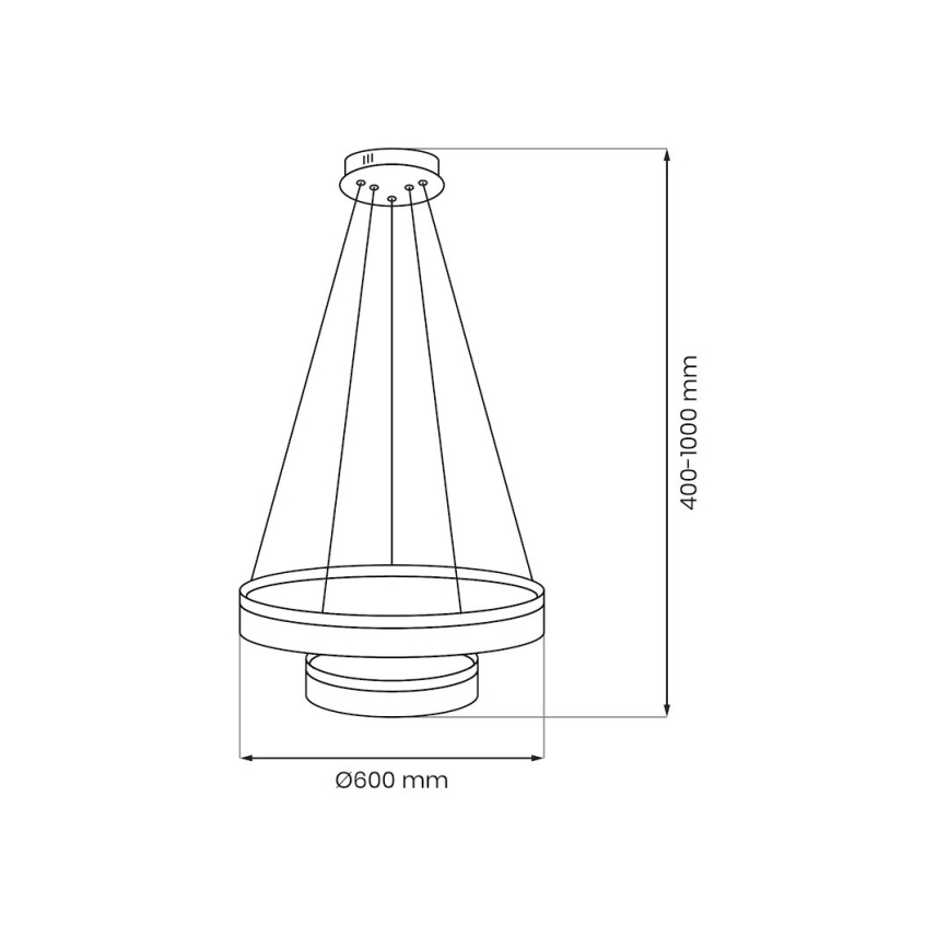 LED-kroonluchter aan kabel GALA LED/54W/230V Ø 60 cm goud