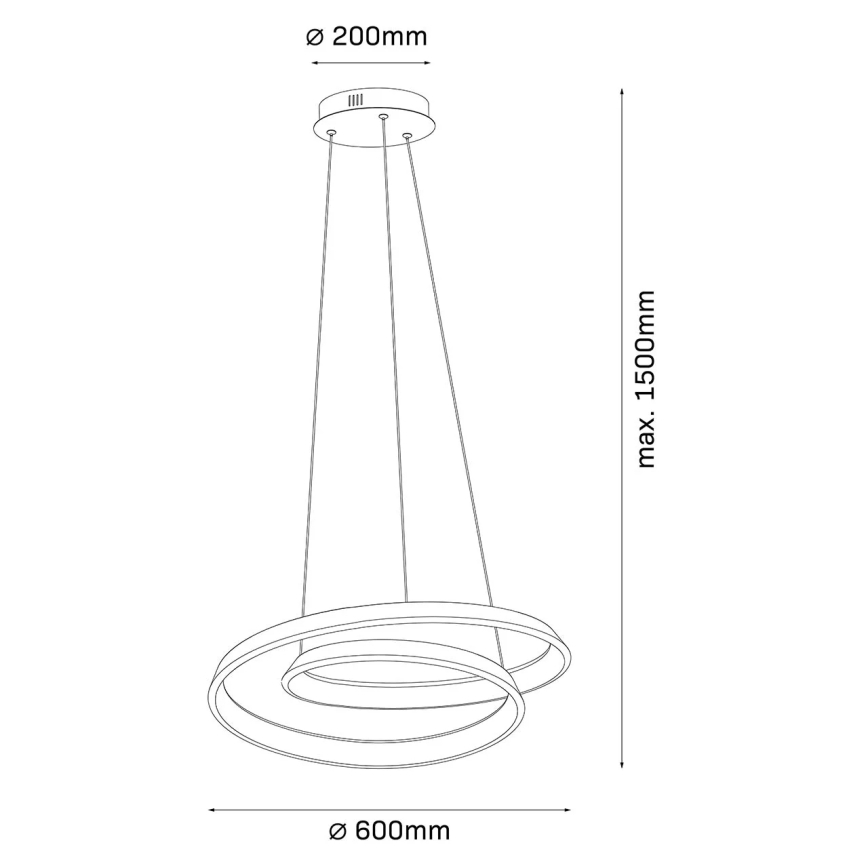 LED-kroonluchter aan kabel GLOW LED/75W/230V 4000K Ø 60 cm goudkleurig