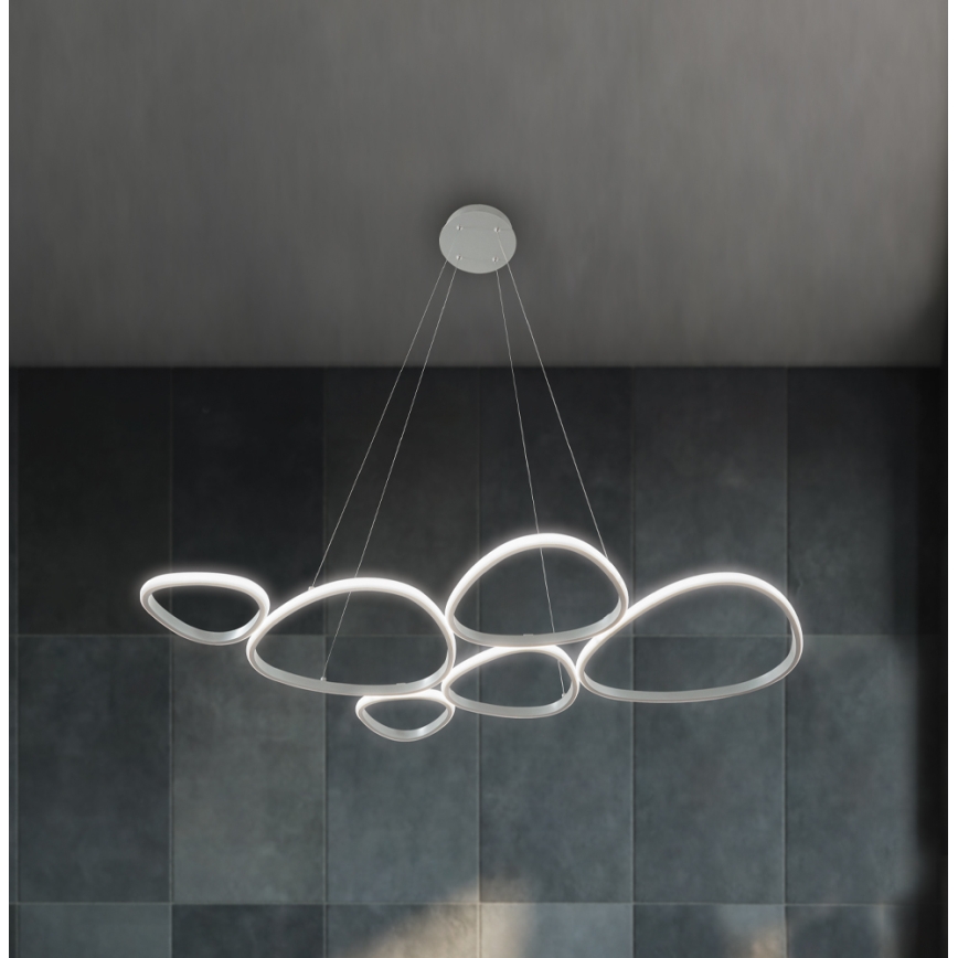 LED-kroonluchter aan kabel HELIX LED/61W/230V, zilver