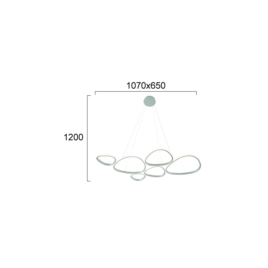 LED-kroonluchter aan kabel HELIX LED/61W/230V, zilver