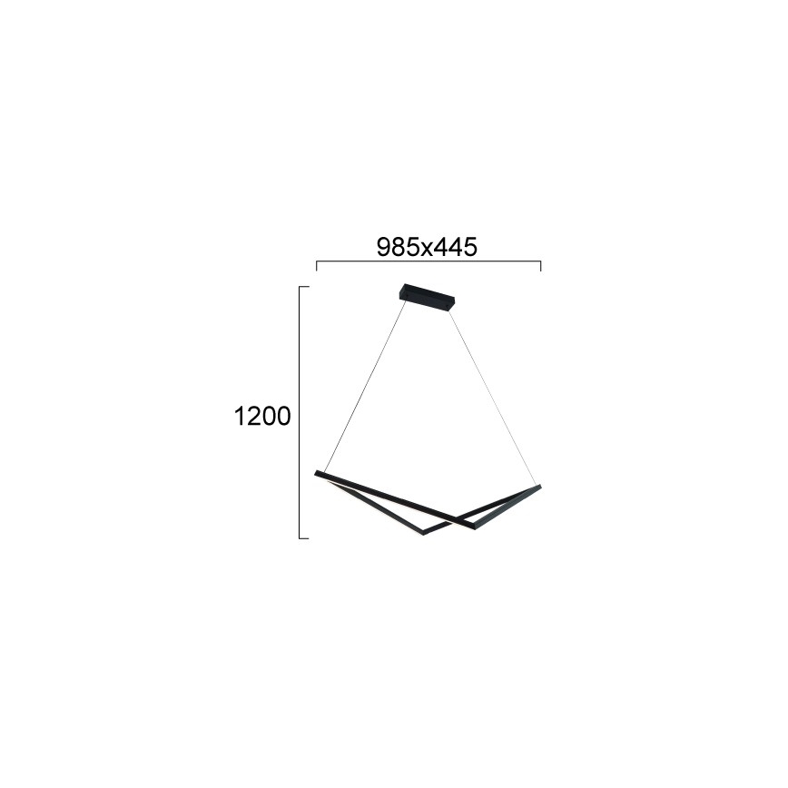 LED-kroonluchter aan kabel ISLA LED/32W/230V zwart