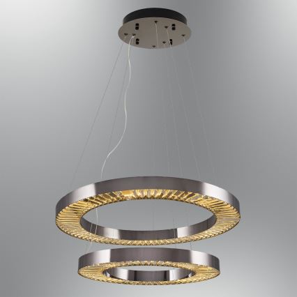 LED-kroonluchter aan kabel JESI LED/140W/230V 3000K Ø 100 cm zilver