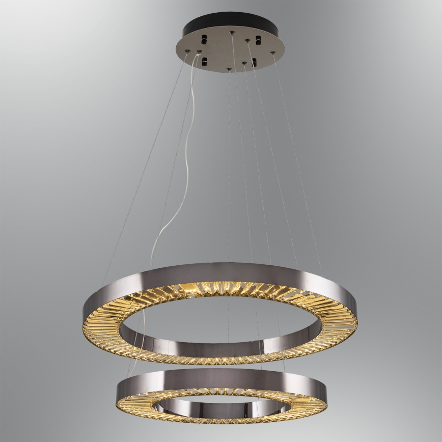 LED-kroonluchter aan kabel JESI LED/140W/230V 3000K Ø 100 cm zilver