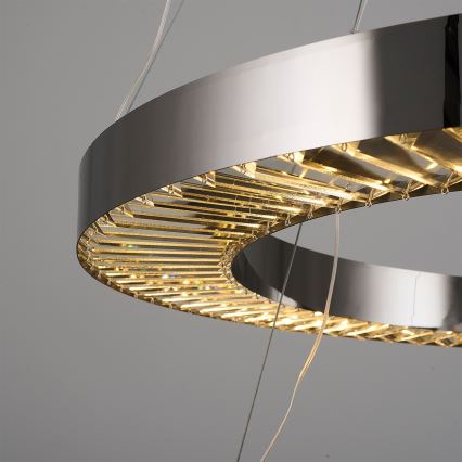 LED-kroonluchter aan kabel JESI LED/140W/230V 3000K Ø 100 cm zilver