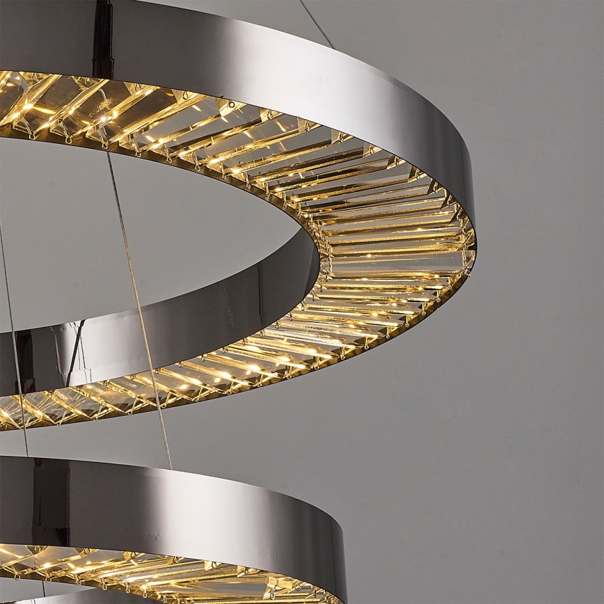 LED-kroonluchter aan kabel JESI LED/140W/230V 3000K Ø 100 cm zilver