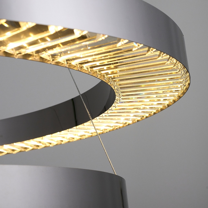 LED-kroonluchter aan kabel JESI LED/140W/230V 3000K Ø 100 cm zilver