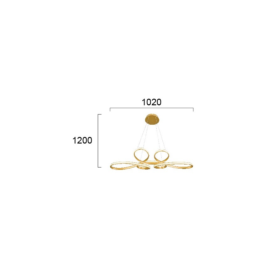 LED-kroonluchter aan kabel JILL LED/53W/230V goudkleurig