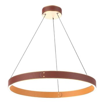 LED-kroonluchter aan kabel LEATHER LED/47,8W/230V bruin/oranje