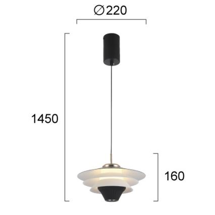 LED-kroonluchter aan kabel MANLEY LED/5W/230V zwart/wit
