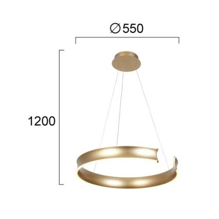 LED-kroonluchter aan kabel MARLEN LED/36W/230V goudkleurig