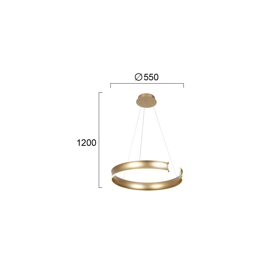 LED-kroonluchter aan kabel MARLEN LED/36W/230V goudkleurig