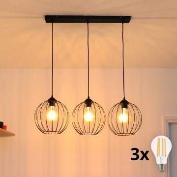 LED-kroonluchter aan kabel MERCURE 3xE27/15W/230V