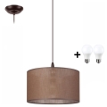 LED-kroonluchter aan kabel NOEL 1xE27/60W/230V bruin