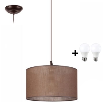 LED-kroonluchter aan kabel NOEL 1xE27/60W/230V bruin