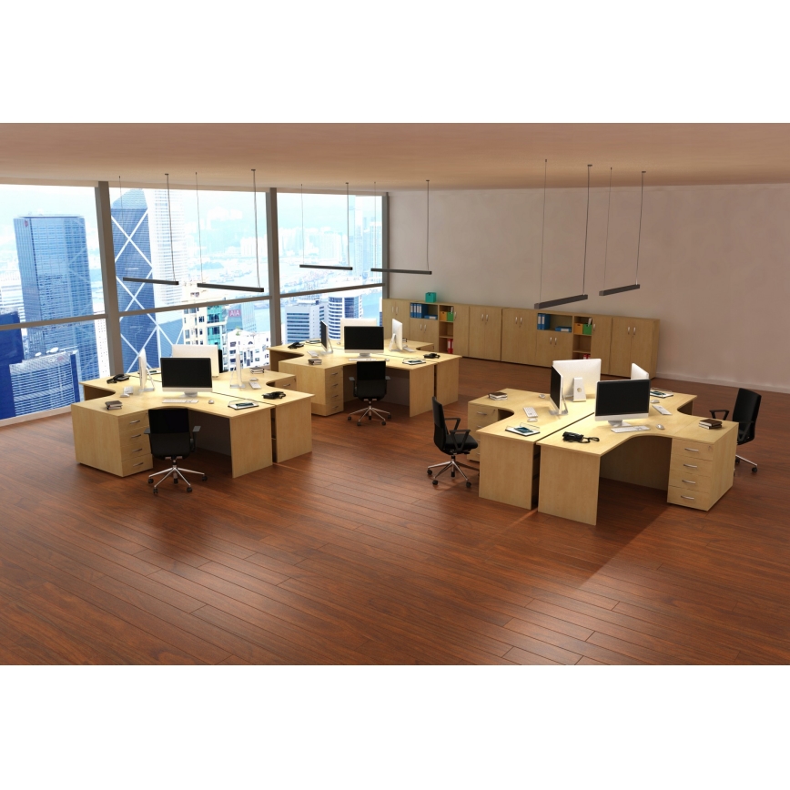 LED kroonluchter aan kabel/opbouw LED/44W/230V 3000K 120 cm zwart