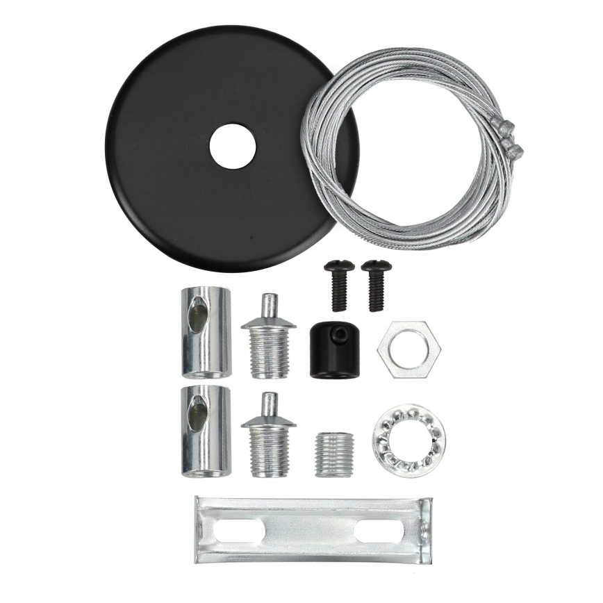LED kroonluchter aan kabel/opbouw LED/44W/230V 3000K 120 cm zwart