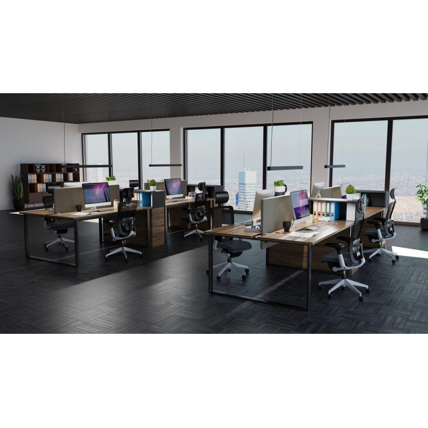 LED-kroonluchter aan kabel/opbouw LED/44W/230V 4000K 120 cm zwart