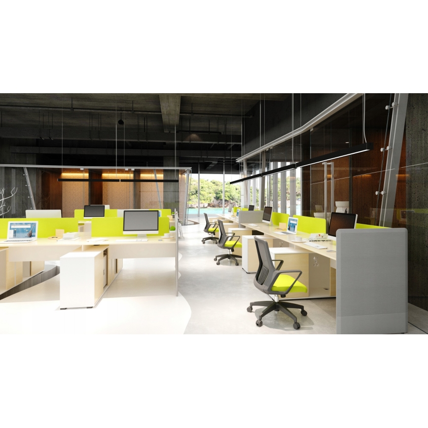 LED-kroonluchter aan kabel/opbouw LED/44W/230V 4000K 120 cm zwart