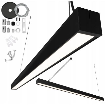 LED-kroonluchter aan kabel/opbouw LED/44W/230V 4000K 120 cm zwart