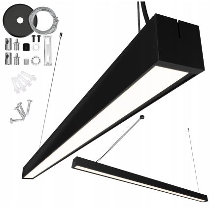 LED Kroonluchter aan kabel/opbouw LED/44W/230V 6000K 120 cm zwart