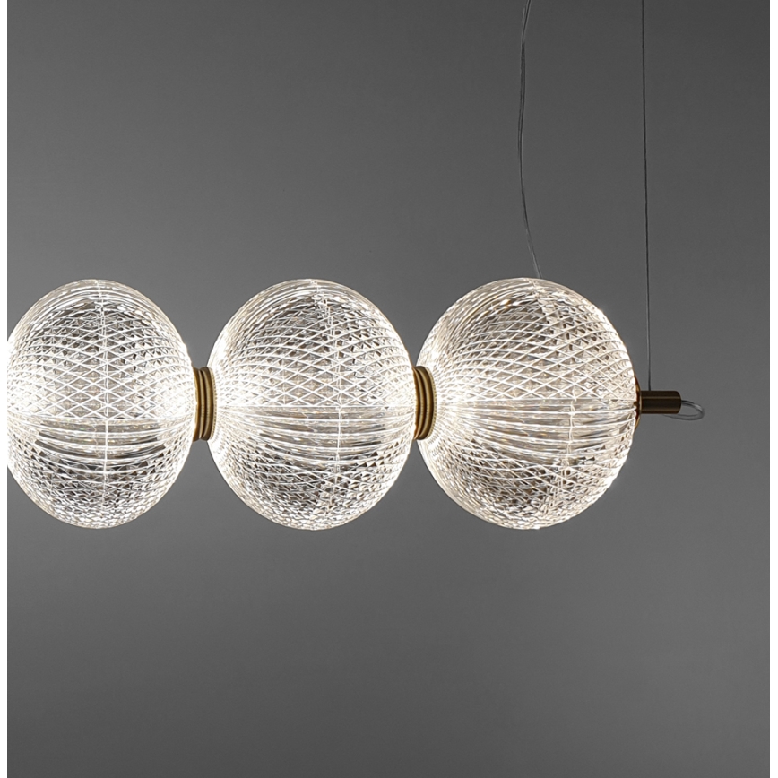 LED-kroonluchter aan kabel PELLUCID LED/23W/230V goud/transparant