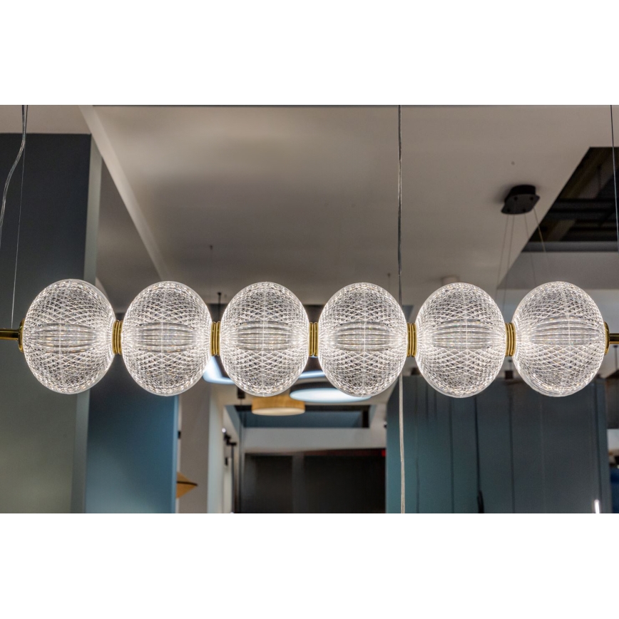 LED-kroonluchter aan kabel PELLUCID LED/23W/230V goud/transparant