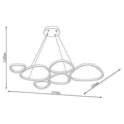 LED-kroonluchter aan kabel PETRA LED/58W/230V 4000K zwart