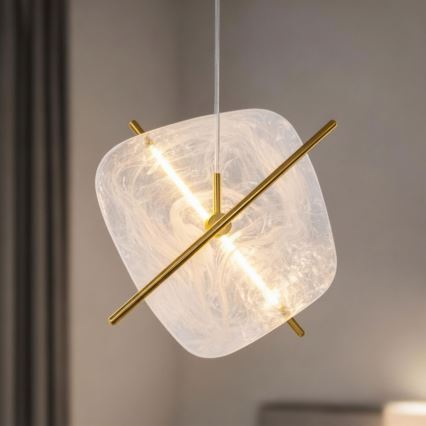 LED-kroonluchter aan kabel RELAX LED/15W/230V goud/wit