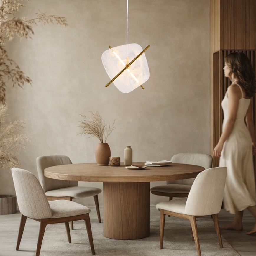 LED-kroonluchter aan kabel RELAX LED/15W/230V goud/wit