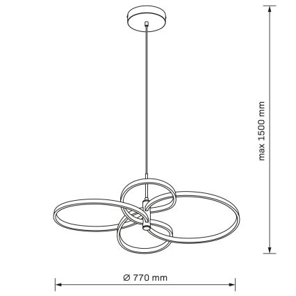 LED-kroonluchter aan kabel RIBBON LED/37W/230V 4000K zwart