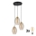 LED-kroonluchter aan kabel SEBO 3xE27/15W/230V zwart/rookbeige