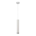 LED-kroonluchter aan kabel TUBA 1xGU10/4,8W/230V wit/glanzend chroom